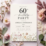 Invitation Jardin Floral Calligraphie 60e anniversaire<br><div class="desc">Célébrez dans le style avec une calligraphie fleurie de jardin 60e anniversaire invitation, parfait pour un évènement marquant. Avec ses motifs floraux vibrants et son élégante calligraphie, cette invitation donne un ton fantaisiste mais sophistiqué à votre célébration. Le thème du jardin luxuriant mêle beauté naturelle et typographie gracieuse, créant un...</div>