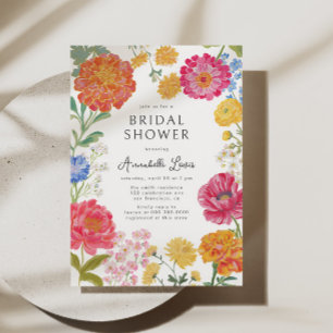 Invitation Jardin Floral Coloré pour une Fête de Fiançailles