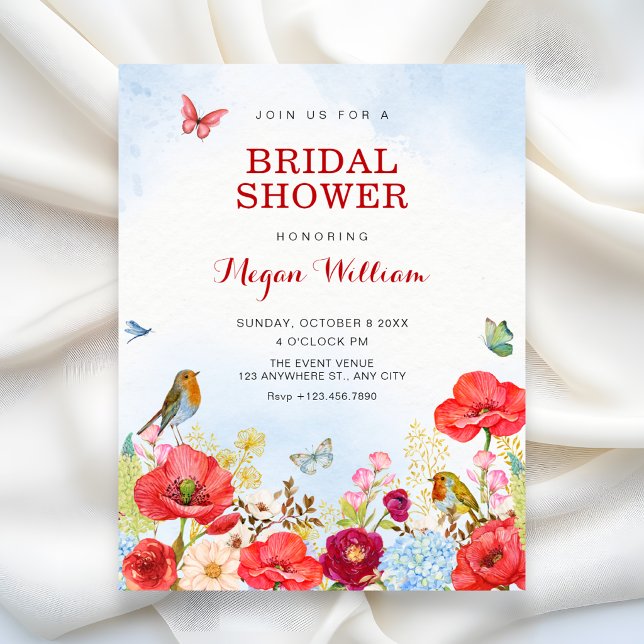 Invitation Jardin floral de douche de mariée (Créateur téléchargé)