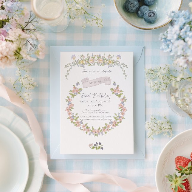 Invitation Jardin Floral d'Été Anniversaire (Créateur téléchargé)
