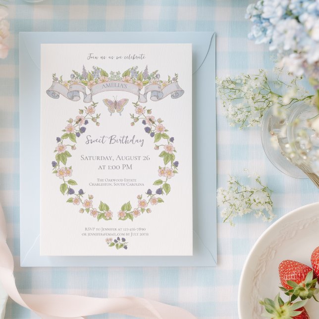 Invitation Jardin Floral d'Été Anniversaire (Créateur téléchargé)