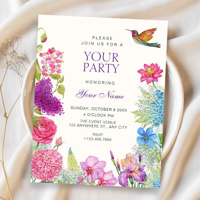 Invitation Jardin floral élégant (Créateur téléchargé)