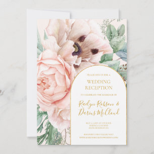 Invitation Jardin Floral Élégant Réception de Mariage Paste