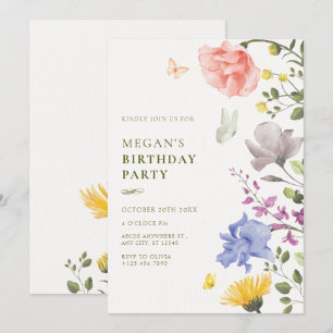 Invitation Jardin floral esthétique anniversaire