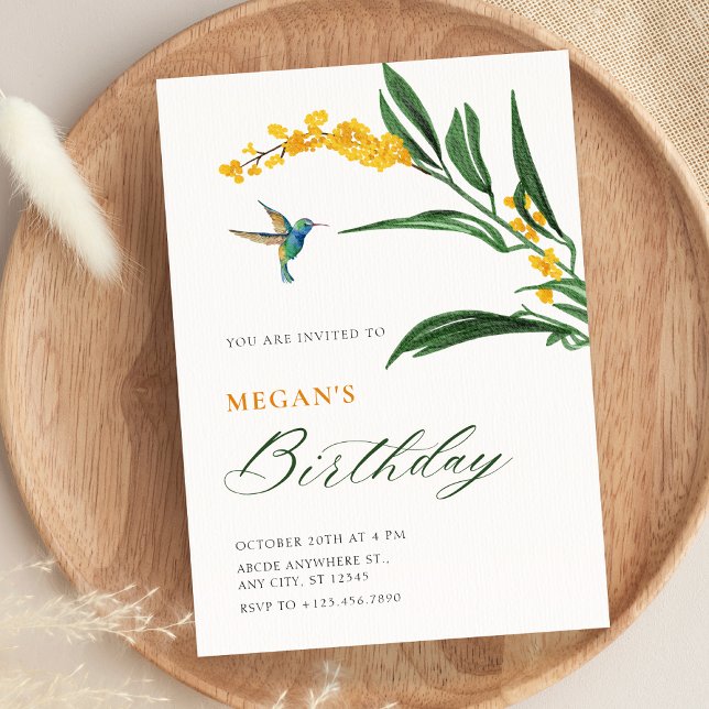 Invitation Jardin floral esthétique d'anniversaire (Créateur téléchargé)