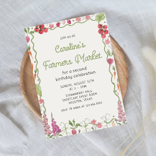 Invitation Jardin Floral Farmers Marché Anniversaire Invitati