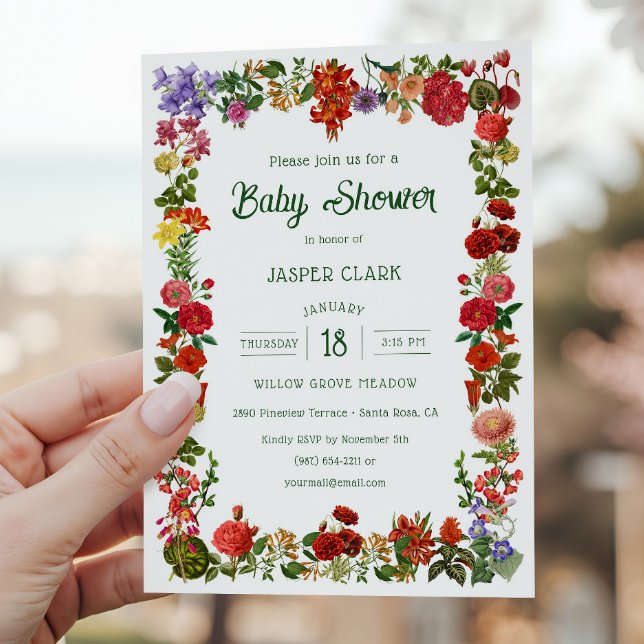 Invitation Jardin Floral Grandmillenial Love Baby shower (Créateur téléchargé)