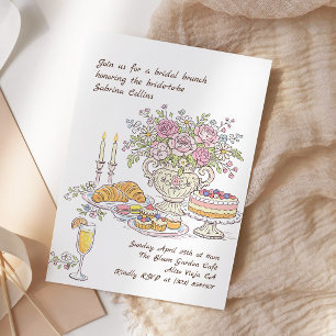 Invitation Jardin Floral Mariage Brunch Réception de Mariage