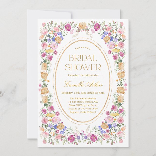 Invitation Jardin Floral Mariage de Printemps (Devant)