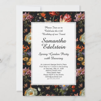 Invitation Jardin Floral Maximaliste Baroque Anniversaire
