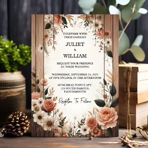 Invitation Jardin Floral Ressort Boho Boho Rustique Mariage