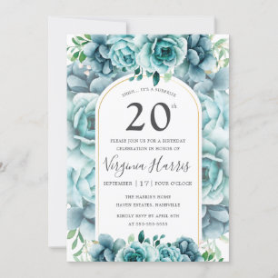 Invitation Jardin Floral Vert Vingt-vingtième anniversaire