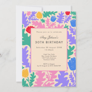 Invitation Jardin Floral Vibrant 30e Anniversaire