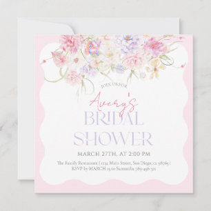 Invitation Jardin Floral Wavy Fleur sauvage Fête des mariées