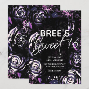 Invitation Jardin foncé Bewitching Purple Flowers Party