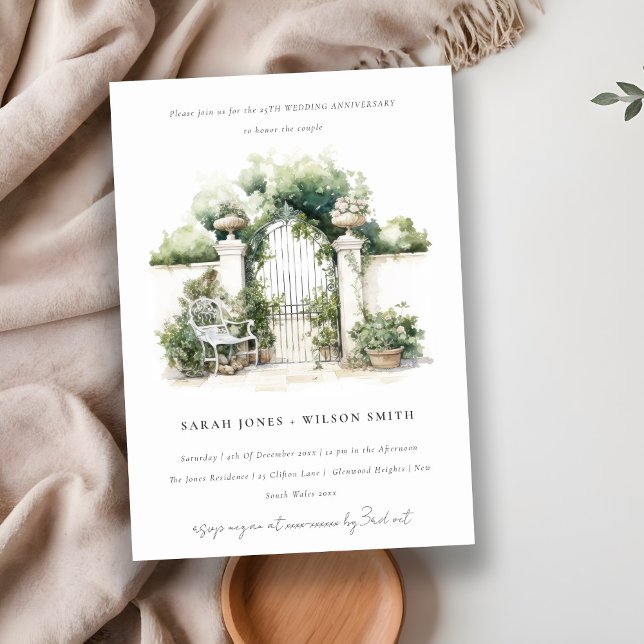 Invitation Jardin français classique Mariage Anniversaire (Créateur téléchargé)
