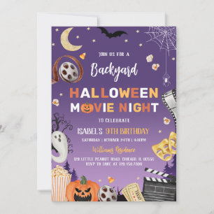 Invitation Jardin Halloween Film Nuit Anniversaire