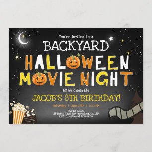 Invitation Jardin Halloween Movie Night Scanner Boy Anniversa