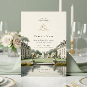 Invitation Jardin Intemporel Mariage au Château Français à