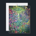 Invitation Jardin italien Gustav Klimt<br><div class="desc">Carte représentant la peinture à l’huile de Gustav Klimt,  Paysage du jardin italien (1913). Un beau jardin de fleurs colorées : rouge,  blanc,  rose,  violet. Un grand cadeau pour les amateurs d'art Art Nouveau et autrichien.</div>