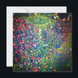 Invitation Jardin italien Gustav Klimt<br><div class="desc">Carte représentant la peinture à l’huile de Gustav Klimt,  Paysage du jardin italien (1913). Un beau jardin de fleurs colorées : rouge,  blanc,  rose,  violet. Un grand cadeau pour les amateurs d'art Art Nouveau et autrichien.</div>