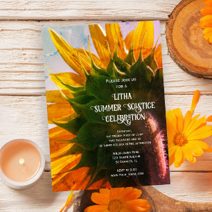 Invitation Jardin Jaune Sunflower Litha Summer Solstice