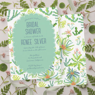 Invitation Jardin Jungle Aquarelle DOUCHE DE MARIÉE Personnal