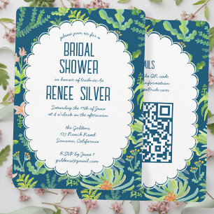 Invitation Jardin Jungle Aquarelle QR personnalisé  ENTERREME