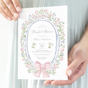 Invitation Jardin Manoir Fleurs Peintes Baby Shower Mariage