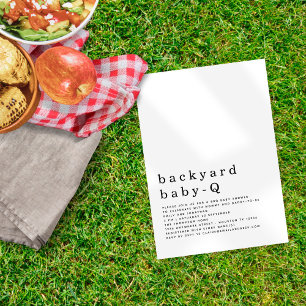 Invitation Jardin minimaliste Bébé Q BBQ douche