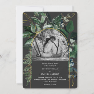 Invitation Jardin moderne et verdoyant, mariage photo