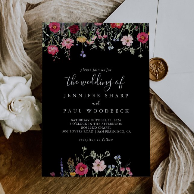 Invitation Jardin Multicolor Fleur sauvage Le Mariage de (Créateur téléchargé)