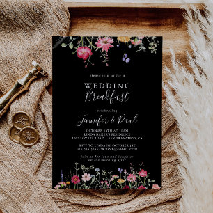 Invitation Jardin Multicolor Fleur sauvage Mariage Petit déje