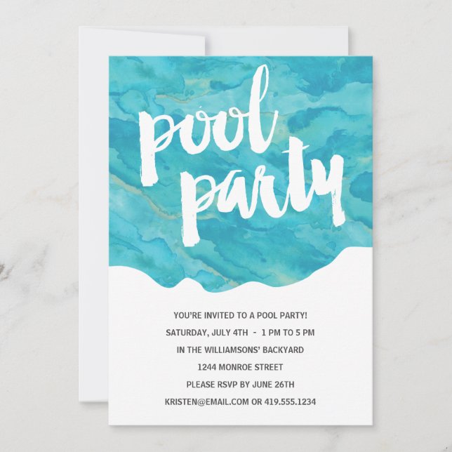 Invitation Jardin | Partie du pool (Devant)