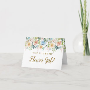 Invitation Jardin Pastel Floral Serez-vous Ma Demoiselle d'Ho