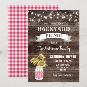 Invitation Jardin Pique-nique Voisinage BBQ