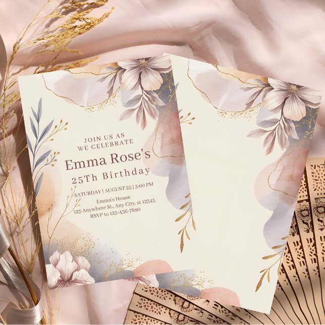Invitation Jardin Romantique à l'Aquarelle pour une Fête (Créateur téléchargé)