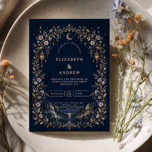 Invitation Jardin Romantique au Clair de Lune Mariage Céleste