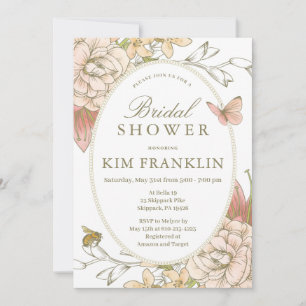 Invitation Jardin romantique Floral nuptiale ou Baby shower I