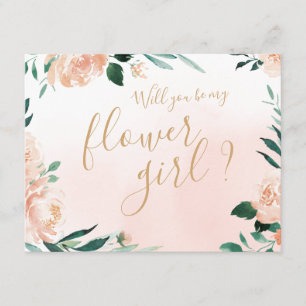 Invitation Jardin romantique floral Seras-tu ma demoiselle d'