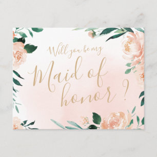 Invitation Jardin romantique Serez-vous ma servante d'honneur
