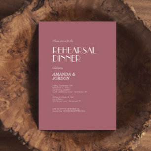 Invitation Jardin rose   Dîner de répétition Rose foncé
