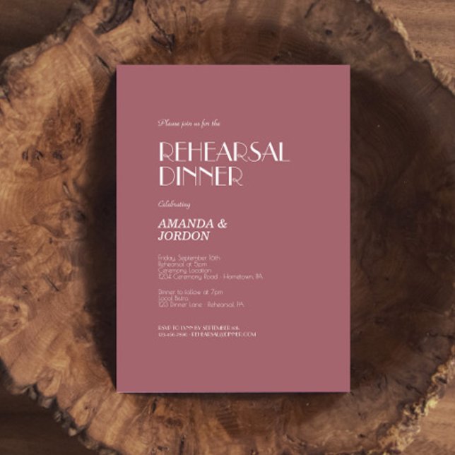 Invitation Jardin rose | Dîner de répétition Rose foncé (Créateur téléchargé)