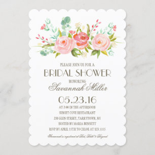 Invitation Jardin rose   Fête des mariées