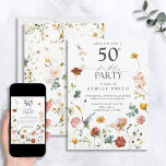 Invitation Jardin rose Galligraphie florale 50e anniversaire<br><div class="desc">Fêtez une étape spéciale avec notre magnifique calligraphie florale de jardin rose 50e anniversaire invitation! Ce design unique et magnifique est parfait pour toute célébration du 50ème anniversaire - donnez à vos invités une invitation spéciale qu'ils n'oublieront pas. L'avant de l'invitation a des fleurs d'aquarelle ressemblant à de la vie,...</div>