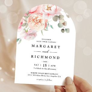 Invitation Jardin rose rose rose doux Mariage floral