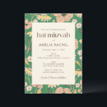 Invitation Jardin rose vintage Bat mitzvah fleuri<br><div class="desc">Vintage Jardin rose Floral Bat mitzvah Invitation</div>