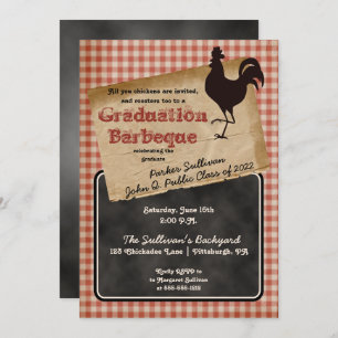 Invitation Jardin Rustic Rooster BBQ Graduation Party