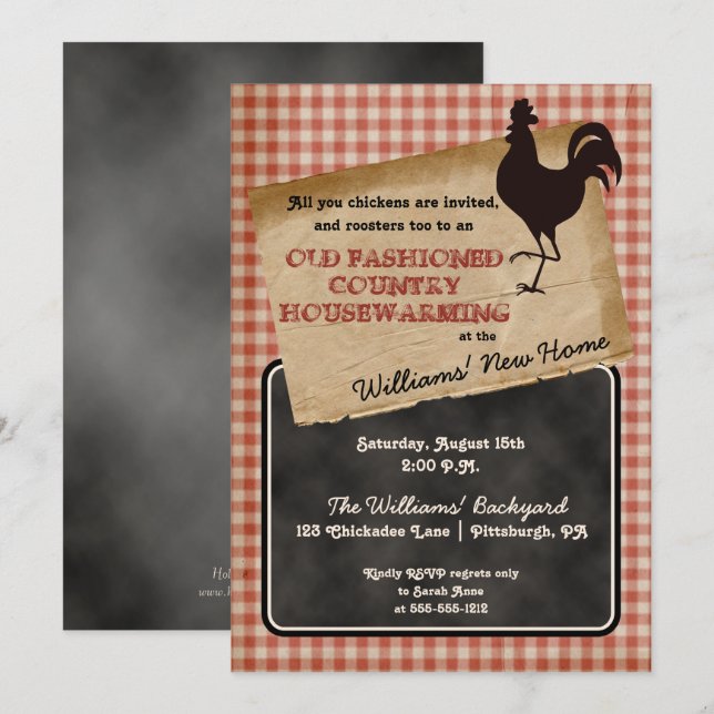 Invitation Jardin rustique Cookout (Devant / Derrière)