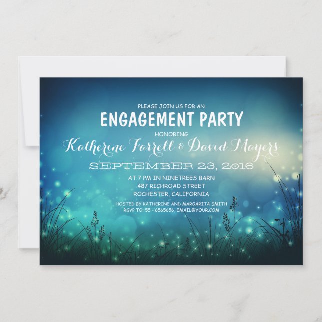 Invitation Jardin rustique éclaire la partie d'engagement rom (Devant)